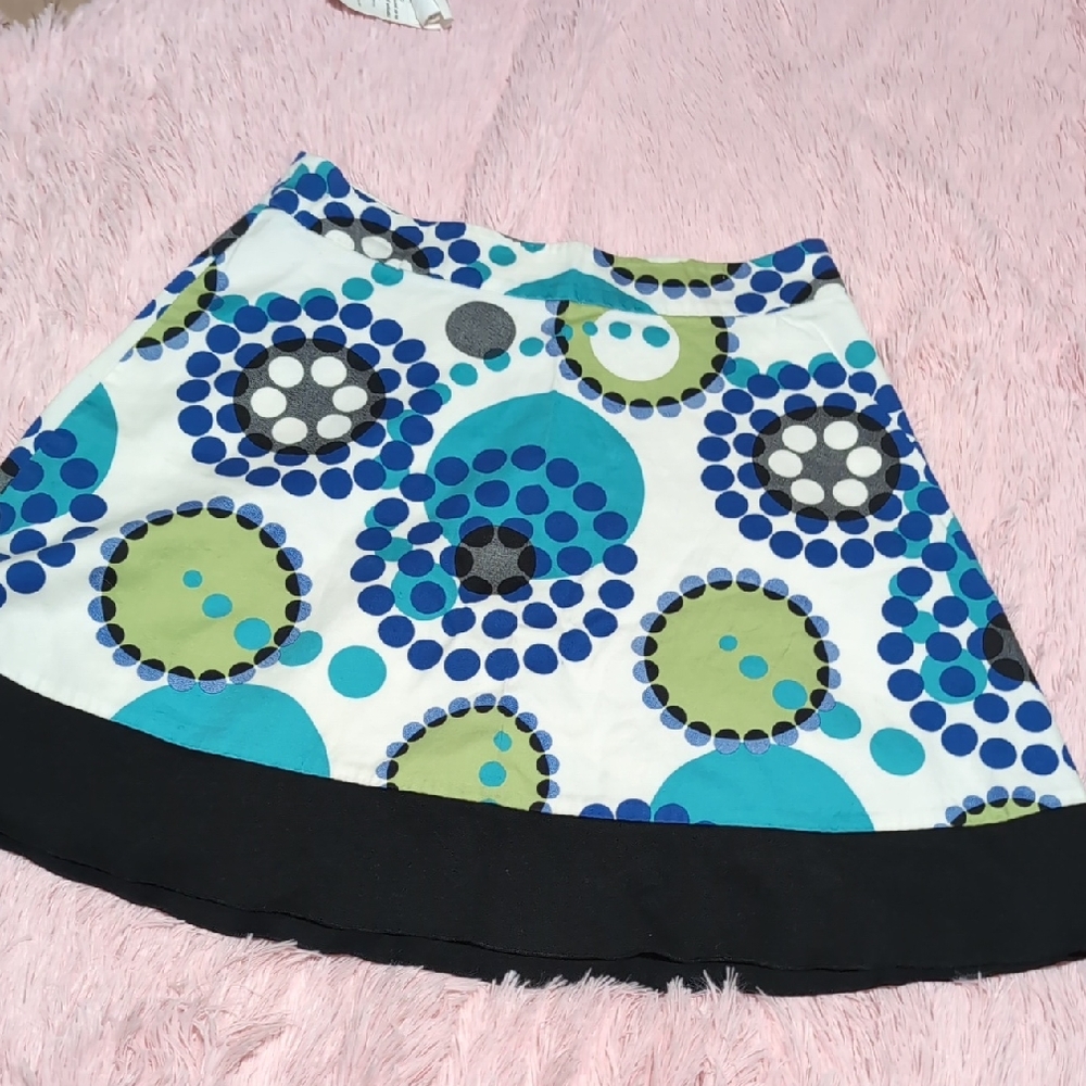 My Michelle A-Line Skirt with Blue and Green Circles